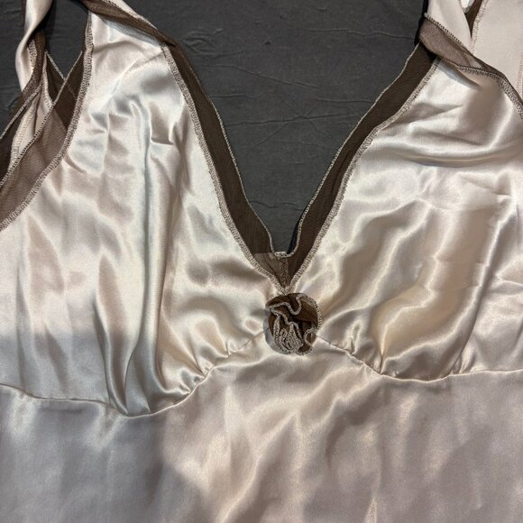 Papillon Blanc Women’s Satin Texture Luxury Blouse – Light Bronze – Size S - Picture 2 of 6